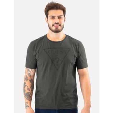 Imagem de Camiseta Guess Masculina Classic Logo Print Grafite-Masculino