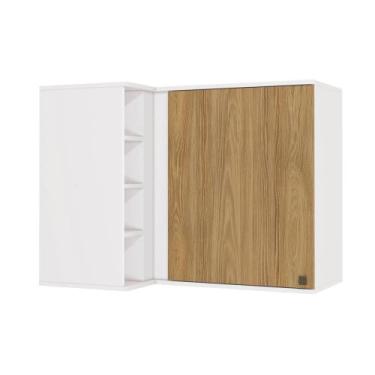 Imagem de Armário Aéreo de Canto Reto Celeste Kappesberg 100% MDF 1 Porta 4 Nich