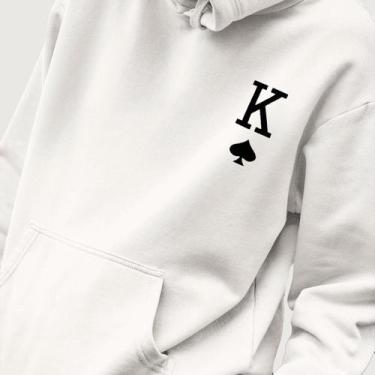 Imagem de Blusa Moletom Genuine Grit Masculina Estampada Algodão 30.1 Rei, Branc