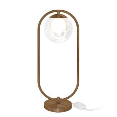 Imagem de Abajur Luminaria de Mesa de Luxo Moderna Aro Harmony Cobre - MARRYLUZ