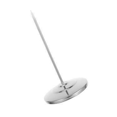 Imagem de NUOBESTY Garfo de recibo de restaurante de aço inoxidável com base e cortador de notas resistente para mesa, organizador de ingressos antiderrapante para escritório e jantar