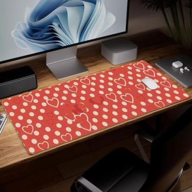 Imagem de Tapete de mesa minimalista de couro, mouse pad de arte colorida grande teclado de computador para jogos, protetor e capa à prova d'água, tapete de mouse decorativo de couro PU para laptop, decoração