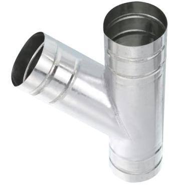 Imagem de Divisor de duto Wye de 3 polegadas, conector de 3 vias de 45 graus, adaptador de ventilação de secador HVAC de aço galvanizado resistente para ventilador de exaustão e duto de mangueira de ventilação