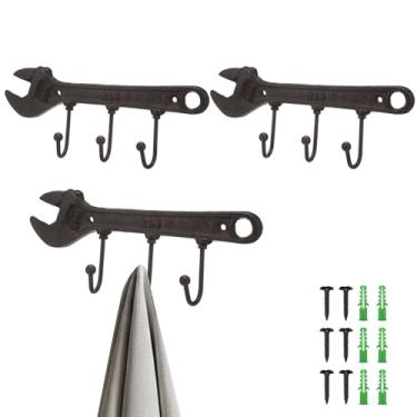 Imagem de Otoolling 2 peças vintage porta-chaves ganchos em forma de chave ganchos decorativos para casacos, chapéus, cabides de ferro resistente, gancho rústico retrô para quarto, carro, decoração de quarto