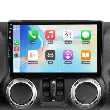 Imagem de Rádio estéreo universal para carro Android 13 4G + 64G, tela sensível ao toque estéreo de carro duplo Din de 10 polegadas sem fio Carplay Android Auto Rádio GPS Navi WiFi Bluetooth FM/RDS AHD Câmera