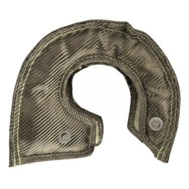 Imagem de Capa de carregador de proteção térmica de fibra de carbono T6 Turbo para T5 T6 com molas de bloqueio, capa de carregador turbo de carbono turbocompressor de barreira de calor de fibra turbo