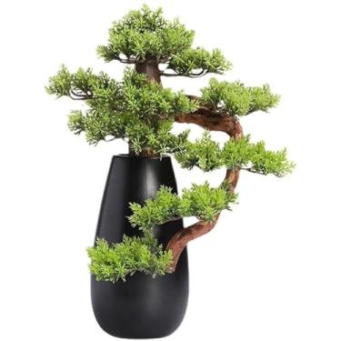 Imagem de Bonsai artificial simulação de árvore verde planta decoração de escritório estilo chinês sala de estar varanda decoração hotel desktop simulação árvore árvore falsa