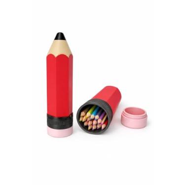 Imagem de Estojo Porta Lápis em Formato de Lápis, Organizador Criativo Multicolorido para Material Escolar