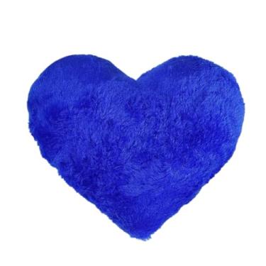 Imagem de Almofada de Pelúcia Coração Decorativa | Almofada Romântica Presente 40x35cm (Azul)