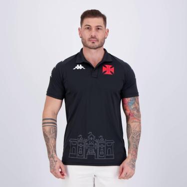Imagem de Polo Kappa Vasco Supporter 2024 Preta-Masculino