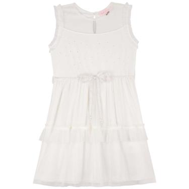 Imagem de Vestido Infantil em Tule com Brilhos Off White Kukiê-Feminino