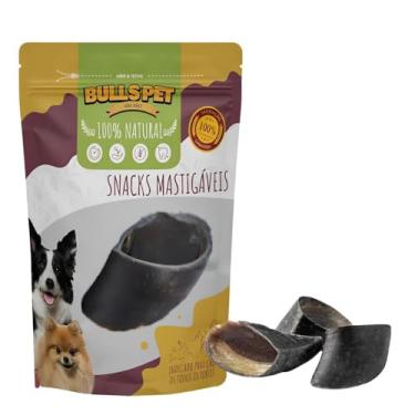 Imagem de Bullspet Petisco Natural Casco Bovino 100% Natural, Mordedor Resistente Recheável para Cães de Todos os Portes, Sem Glúten, Saúde Oral, 3 Unidades
