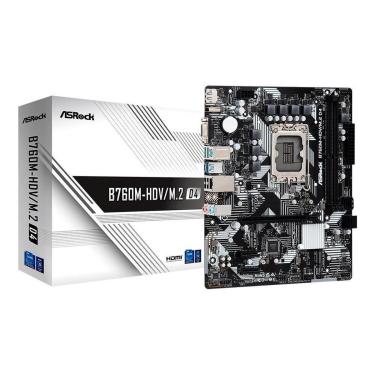 Imagem de Placa-Mãe ASRock B760M-HDV/M.2 D4, Intel, Micro ATX, DDR4, Preto - 90-MXBL4*-Unissex