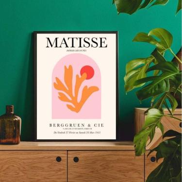 Imagem de Quadro Abstrato Matisse 45x34cm c/ Vidro - Moldura Branca