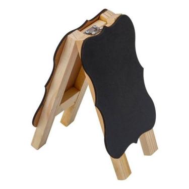 Imagem de Lousa Pequena Mini Cavalete 17X12Cm Quadro Negro Loja Preto - Cortiart