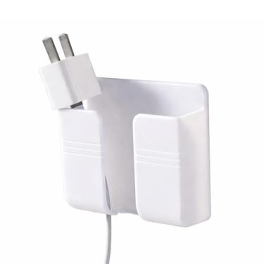 Imagem de Suporte De Parede Multiuso Para Celular e Controle Remoto Organizador Compacto Plástico Branco