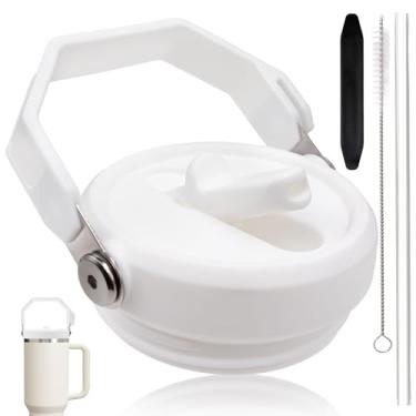 Imagem de Tampa de canudo dobrável com alça para copo Stanley de 1,134 g premium à prova de vazamento, acessórios de substituição destacáveis, ajuste perfeito para Stanley Quencher, copo ProTour, design sem