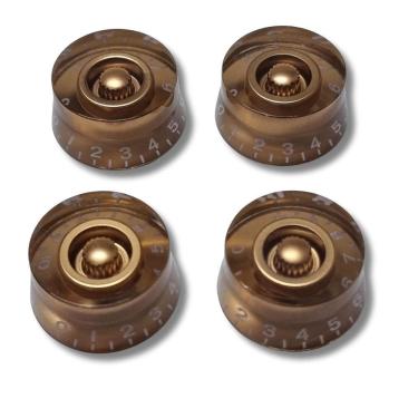 Imagem de Kit 4 Knob Guitarra Sg Les Paul Dourado Números Brancos 0600