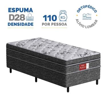 Imagem de Cama Box Conjugada Probel Espuma D28 Ortopédico Unique Active Solteiro 88cm