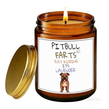 Imagem de Vela Pitbull para presente e decoração – Vela de soja perfumada de lavanda divertida para amantes de cães – Presente para mãe de cachorro – Vela de aromaterapia para alívio do estresse