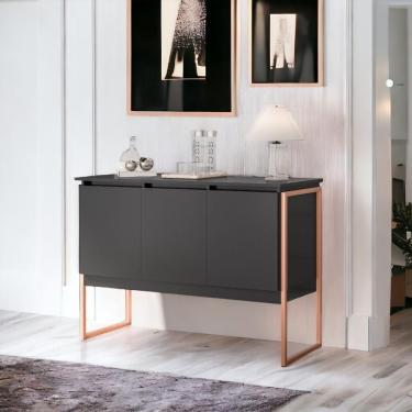 Imagem de Buffet Elegante 3 Portas Londres Preto E Cobre