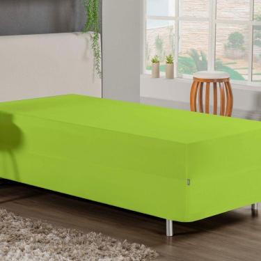 Imagem de Jogo De Cama Solteiro Nobre 2 Peças Luva De Box 55cm De Altura Malha 100% Algodão - Pistache