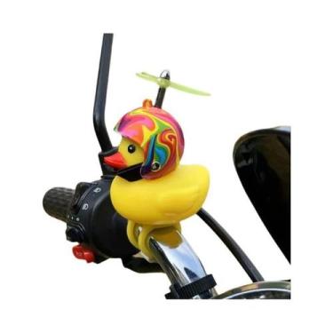 Imagem de Pato Amarelo De Borracha Com Capacete E Hélice, Sino De Bicicleta, Orn