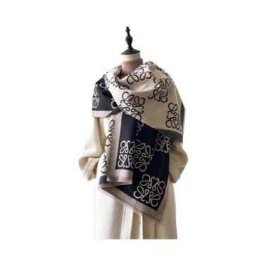 Imagem de Cachecol Feminino De Inverno Quente Em Cashmere, Xale Pashmina, Manta 