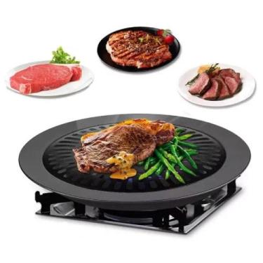 Imagem de Churrasqueira Fogao Grelha Oriental Grill Antiaderente Assa Tudo Panel