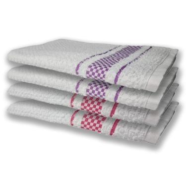 Imagem de 4 Panos De Prato Atoalhado Felpudo Rosa+roxo