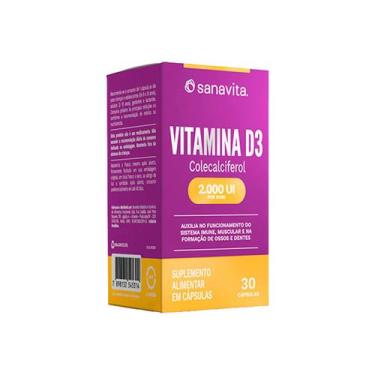 Imagem de Vitamina D3 Colecalciferol 30 Cápsulas Sanavita
