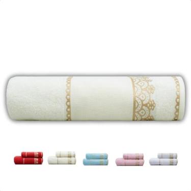 Imagem de Toalha de Banho Grossa Grande Macia Barra Para Pintar Bordar - Appel, 