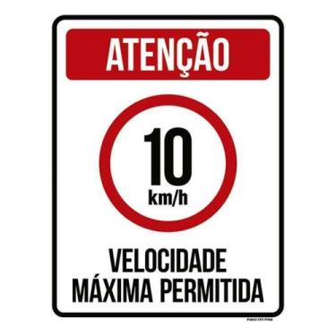 Imagem de Kit 5 Placas Sinalização - Velocidade Máxima 10Km Máximo - Sinalizo