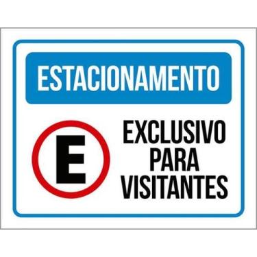 Imagem de Kit 5 Placas Sinalização Estacionamento Exclusivo Visitantes - Sinaliz