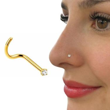 Imagem de Piercing Nariz Ponto De Luz Aço Cirúrgico Coração Nostril - Morganitte