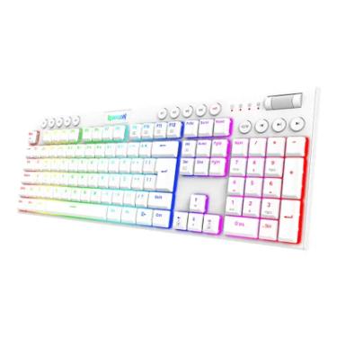 Imagem de Teclado Mecanico Redragon K619w Gamer Horus, RGB, Switch Brown, Branco