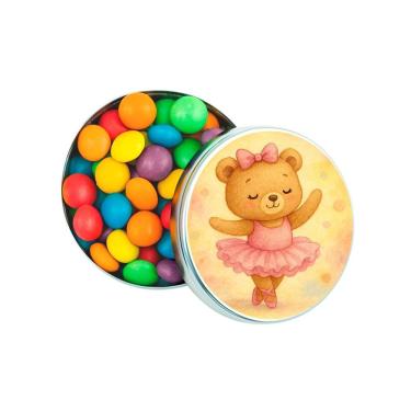 Imagem de Latinha Lembrancinha Personalizada Ursinha Bailarina