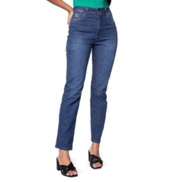 Imagem de Calça Jeans Feminina Max Denim Reta Azul Escuro-Feminino