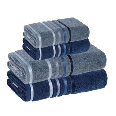 Imagem de Jogo de toalhas Banhão Gigante Karsten Lumina 4 Peças Fio Penteado, AZ