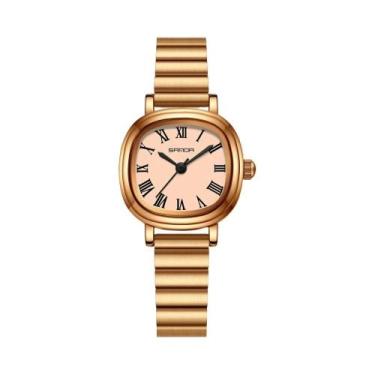 Imagem de Relógio De Quartzo Feminino Em Ouro Rosé Com Display Analógico Elegant