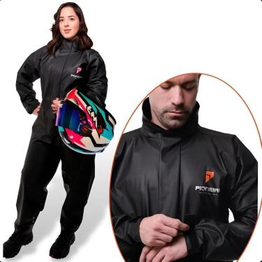 Imagem de Capa Roupa Chuva Conjunto Motoqueiro Emborrachada Reforçada Pioneira-Unissex