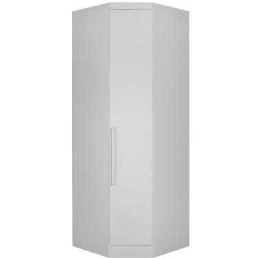 Imagem de Modulo Canto Guarda Roupa Casal Safira 1 Porta Bater MDF Branco Móveis Novo Horizonte