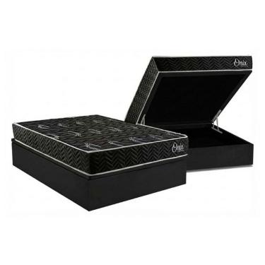 Imagem de Cama Box Baú Casal + Colchão Ortopédico Kappesberg D28 Anatômico Onix + Base Crc Corano...