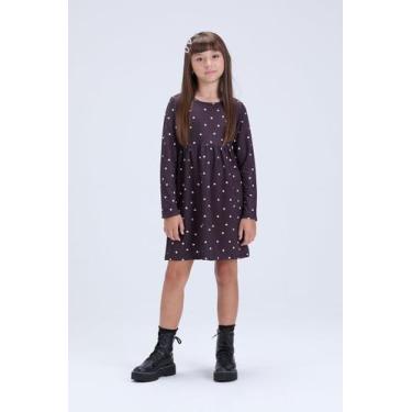 Imagem de Vestido Infantil de Inverno Feminino Suplex Térmico Corações - Vida Co