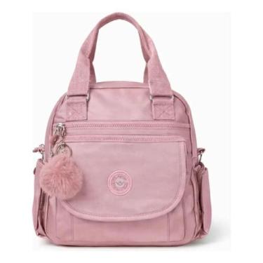 Imagem de Mochila Feminina Casual Delicada Trabalho Moderna Nylon Leve Com Compa