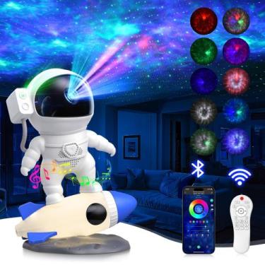 Imagem de Projetor Galaxy FlyLily Astronaut com lâmpada de foguete Bluetooth