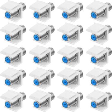 Imagem de Conectores de cabo coaxial Weewooday F-Type RG6 20 unidades azuis