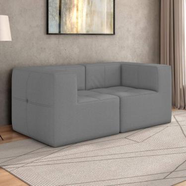 Imagem de Sofá Modulado Na Caixa 2 Lugares 154cm Espuma D33 Multimóveis CR45356 Cinza
