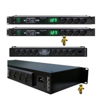 Imagem de Régua De Energia Distribuidor de Tomadas Padrão Rack 12 Entradas 10A C