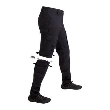 Imagem de Calça Vira Bermuda De Pesca E Trilha Com 8 Bolsos Mar Negro Linha Prem